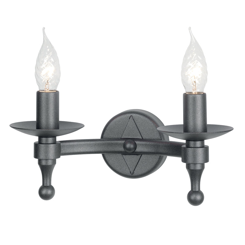 Elstead Lighting WR2 GR Warwick 2 Light Wall Light Graphite Black Finish