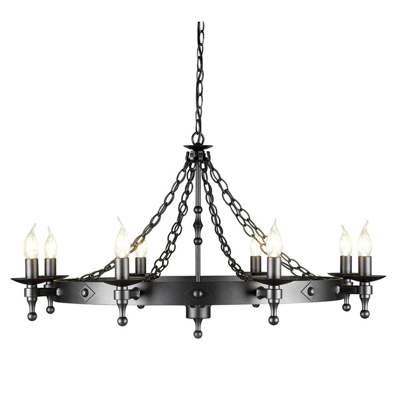 Elstead Lighting WR8 GR Warwick 8 Light Chandelier Graphite Black Finish