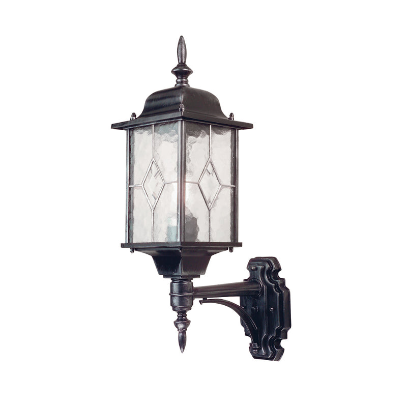 black/silver outdoor wall light
