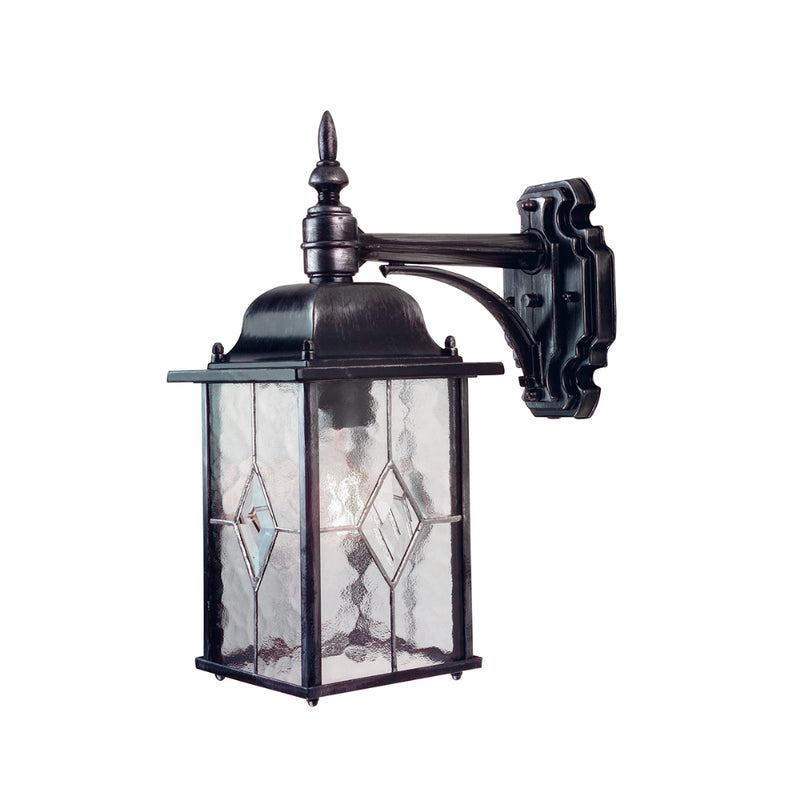 black/silver outdoor wall light