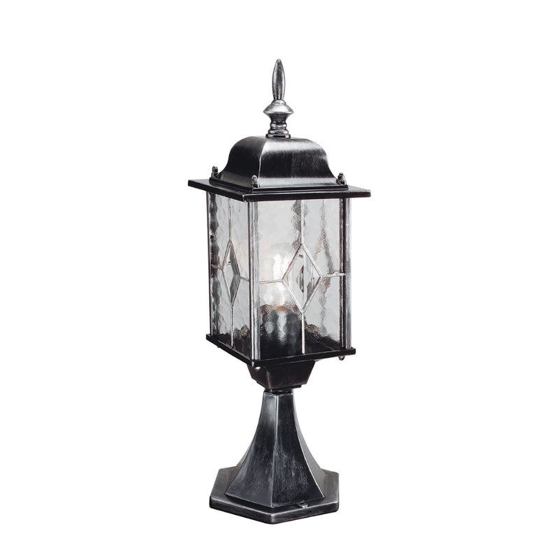 black/silver outdoor wall light