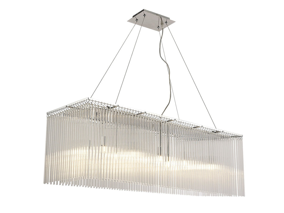 Diyas Zanthe Pendant Linear 10 Light G9 Polished Chrome/Clear Glass • IL30012/G9