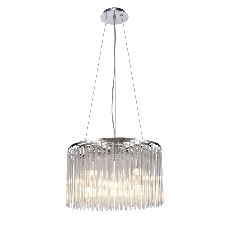 Diyas Zanthe Pendant Round 10 Light G9 Polished Chrome/Clear Glass • IL30018/G9