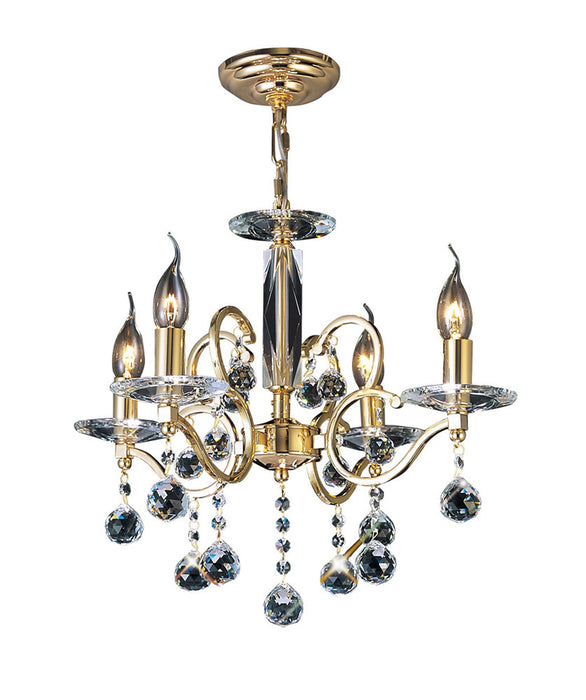 Diyas Zinta Pendant 4 Light E14 French Gold/Crystal • IL30224